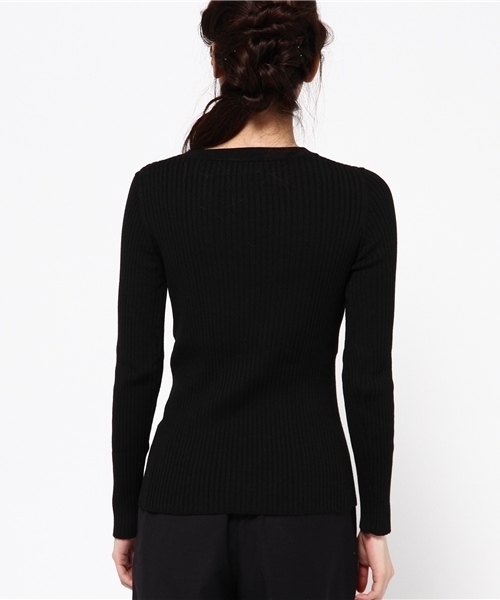 N.（N. Natural Beauty Basic）（エヌエヌナチュラルビューティーベーシック）の「リブニット 【「地味にスゴイ！校閲ガール・河野悦子」6話 11/9放送　本田翼さん着用】（ニット/セーター・レディース・ブラック/ブラウン/ブルー系その他/グレー・MEDIUM）」の7枚目の写真