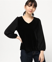 NATURAL BEAUTY BASIC | ベルベットドッキングブラウス(シャツ/ブラウス)