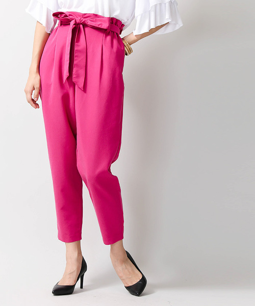 WEGO（ウィゴー）の「WEGO/リボンアンクルテーパードパンツ（スラックス・レディース・インディゴブルー/ブルー系その他4/ピンク系その他/ブラック/ダークインディゴブルー/オレンジ/その他1・LARGE/MEDIUM）」の6枚目の写真