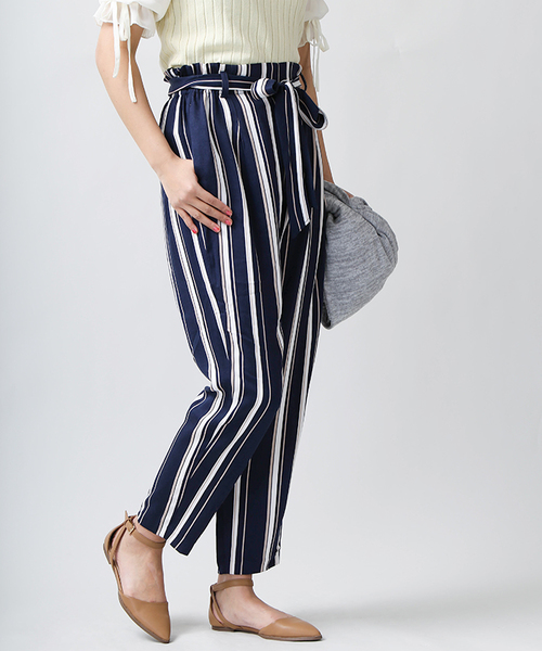 WEGO（ウィゴー）の「WEGO/リボンアンクルテーパードパンツ（スラックス・レディース・インディゴブルー/ブルー系その他4/ピンク系その他/ブラック/ダークインディゴブルー/オレンジ/その他1・LARGE/MEDIUM）」の5枚目の写真