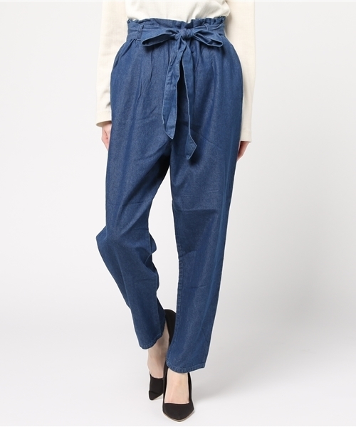 WEGO（ウィゴー）の「WEGO/リボンアンクルテーパードパンツ（スラックス・レディース・インディゴブルー/ブルー系その他4/ピンク系その他/ブラック/ダークインディゴブルー/オレンジ/その他1・LARGE/MEDIUM）」の22枚目の写真