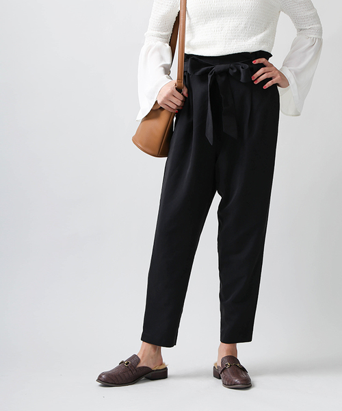 WEGO（ウィゴー）の「WEGO/リボンアンクルテーパードパンツ（スラックス・レディース・インディゴブルー/ブルー系その他4/ピンク系その他/ブラック/ダークインディゴブルー/オレンジ/その他1・LARGE/MEDIUM）」の17枚目の写真