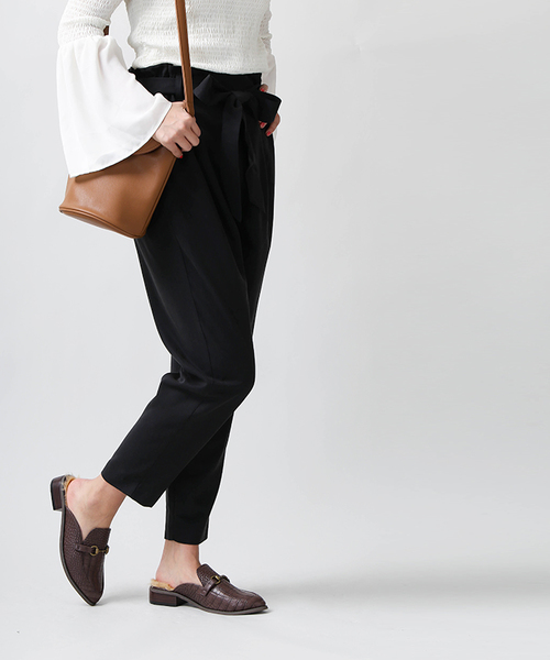 WEGO（ウィゴー）の「WEGO/リボンアンクルテーパードパンツ（スラックス・レディース・インディゴブルー/ブルー系その他4/ピンク系その他/ブラック/ダークインディゴブルー/オレンジ/その他1・LARGE/MEDIUM）」の18枚目の写真