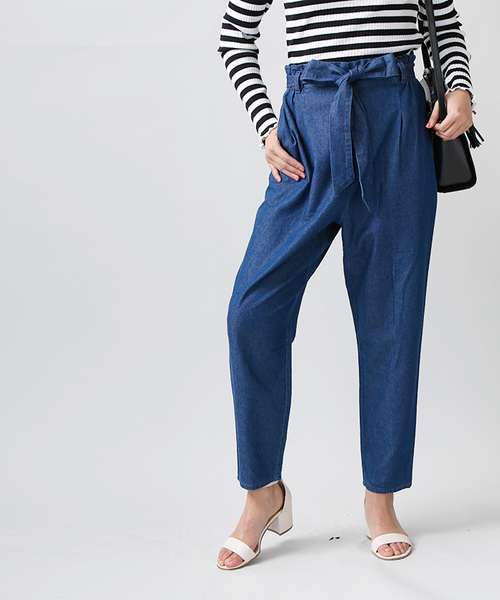 WEGO（ウィゴー）の「WEGO/リボンアンクルテーパードパンツ（スラックス・レディース・インディゴブルー/ブルー系その他4/ピンク系その他/ブラック/ダークインディゴブルー/オレンジ/その他1・LARGE/MEDIUM）」の20枚目の写真