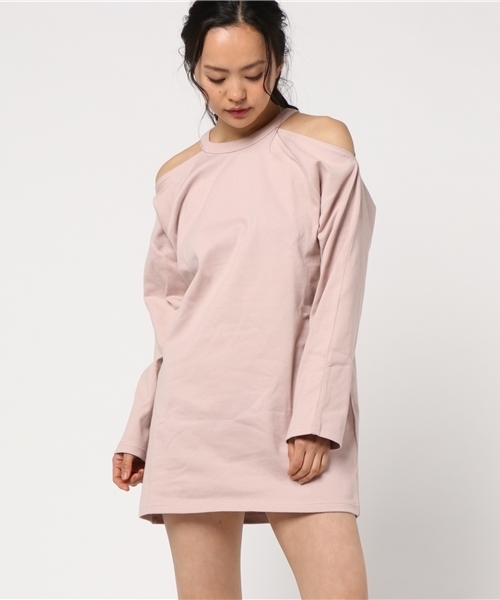 SLY（スライ）の「OPEN SHOULDER CUT OP（ワンピース・レディース・ライトピンク/ブラック/オフホワイト/トップグレー・1/2）」の13枚目の写真