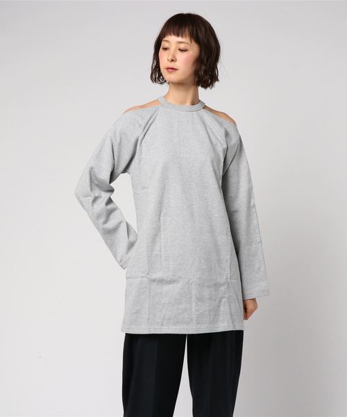 SLY（スライ）の「OPEN SHOULDER CUT OP（ワンピース・レディース・ライトピンク/ブラック/オフホワイト/トップグレー・1/2）」の3枚目の写真