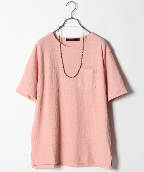 RAGEBLUE(レイジブルー)の「リンクスジャガードTシャツ/757936(Tシャツ/カットソー・メンズ・ホワイト/キャメル/ブラック/ブルー/ピンク・LARGE/SMALL/MEDIUM)」の5枚目の写真