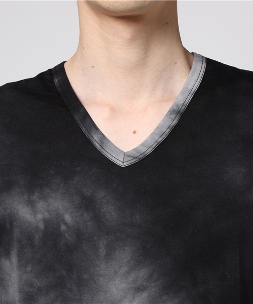 SHELLAC（シェラック）の「C/R天竺カゴ染め S/S Vネックカットソー（Tシャツ/カットソー・メンズ・ホワイト/レッド・46/44/48）」の3枚目の写真