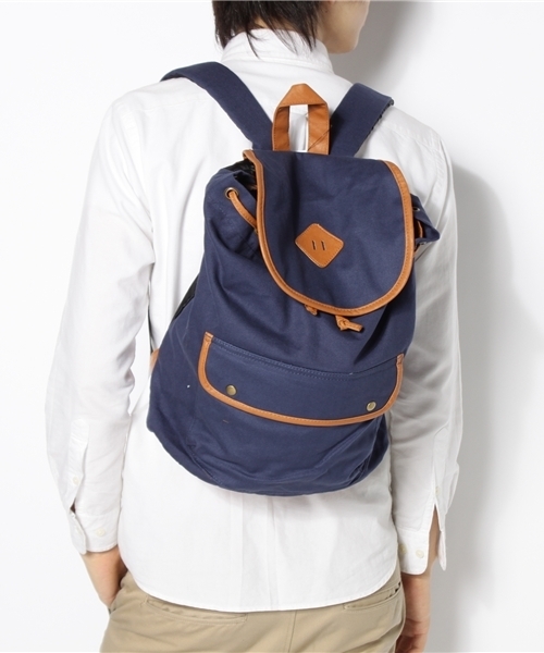 WEGO（ウィゴー）の「フラップリュック2（バックパック/リュック・メンズ・ブラック/ブラウン/ネイビー/オレンジ・FREE）」の12枚目の写真