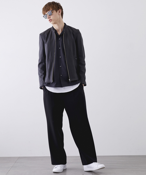 STUDIOUS(ステュディオス)の「【STUDIOUS】シャイニーツイルオープンカラーシャツ(シャツ/ブラウス・メンズ・ベージュ/ブラック/グリーン/ピンク・1/3/2)」の6枚目の写真