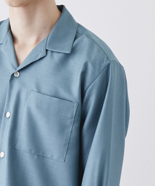 STUDIOUS(ステュディオス)の「【STUDIOUS】シャイニーツイルオープンカラーシャツ(シャツ/ブラウス・メンズ・ベージュ/ブラック/グリーン/ピンク・1/3/2)」の15枚目の写真