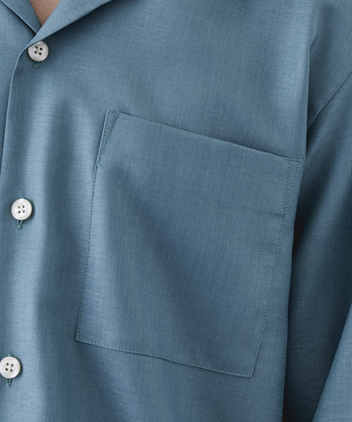 STUDIOUS(ステュディオス)の「【STUDIOUS】シャイニーツイルオープンカラーシャツ(シャツ/ブラウス・メンズ・ベージュ/ブラック/グリーン/ピンク・1/3/2)」の16枚目の写真