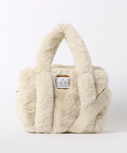 PASSE-DIX（パスディス）の「PASSE-ＤIX / パスディス　ファ－ダブルポケットミニボストン（ショルダーバッグ・レディース・ピンク/ブラック/オフホワイト/ブルー/グレー/ベージュ・FREE）」の17枚目の写真