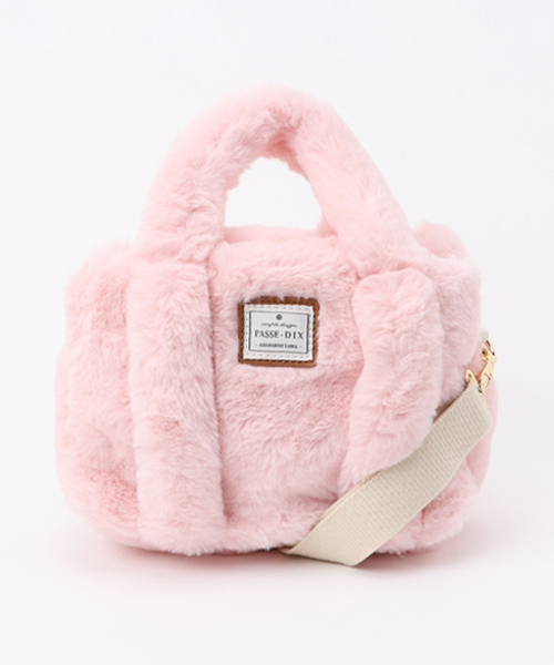 PASSE-DIX（パスディス）の「PASSE-ＤIX / パスディス　ファ－ダブルポケットミニボストン（ショルダーバッグ・レディース・ピンク/ブラック/オフホワイト/ブルー/グレー/ベージュ・FREE）」の19枚目の写真