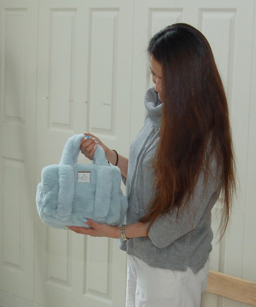 PASSE-DIX（パスディス）の「PASSE-ＤIX / パスディス　ファ－ダブルポケットミニボストン（ショルダーバッグ・レディース・ピンク/ブラック/オフホワイト/ブルー/グレー/ベージュ・FREE）」の22枚目の写真