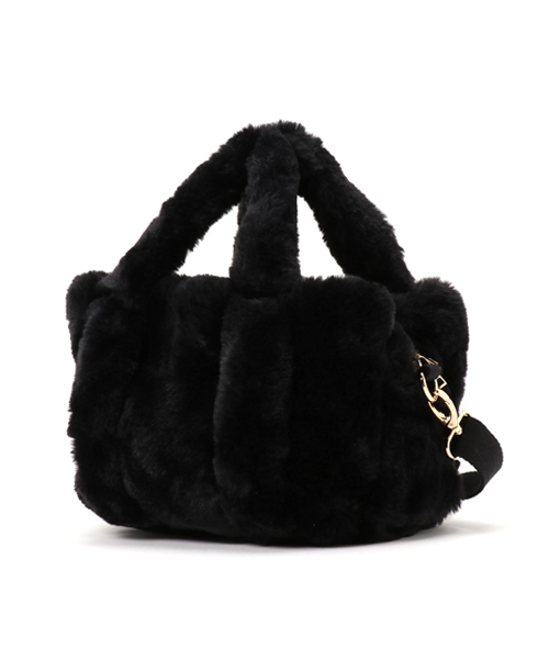 PASSE-DIX（パスディス）の「PASSE-ＤIX / パスディス　ファ－ダブルポケットミニボストン（ショルダーバッグ・レディース・ピンク/ブラック/オフホワイト/ブルー/グレー/ベージュ・FREE）」の7枚目の写真