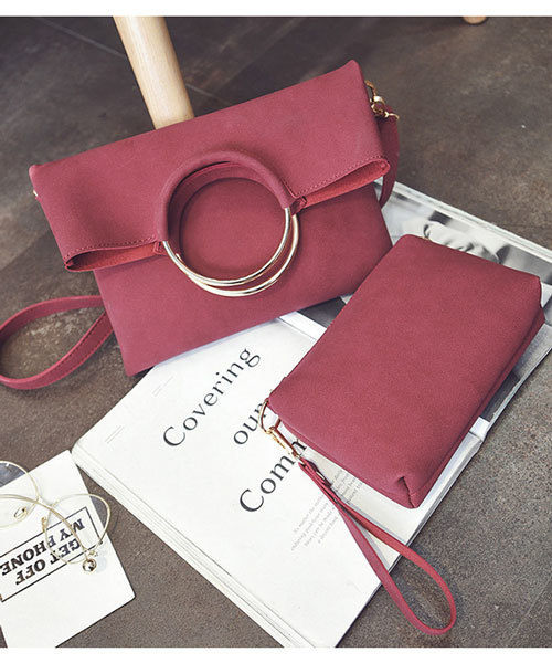 classicalelf（クラシカルエルフ）の「リングハンドル3wayバッグ スエードクラッチ＆ショルダーバッグ（無地）（ショルダーバッグ・レディース・ブラック/グレー/レッド/ブラウン系その他/マスタード/ベージュ/ブルーグレー/ライトベージュ・FREE）」の8枚目の写真