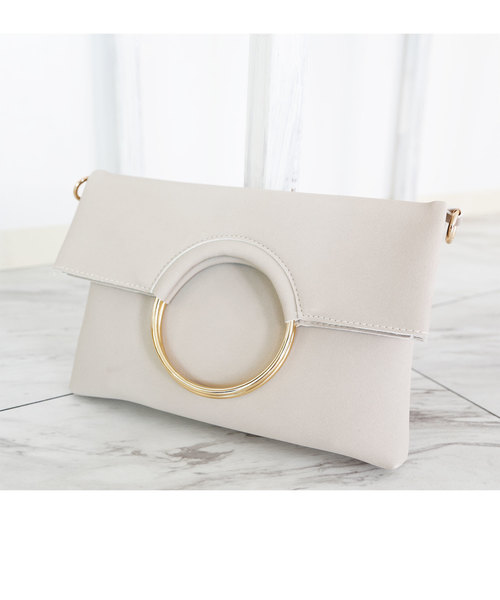 classicalelf（クラシカルエルフ）の「リングハンドル3wayバッグ スエードクラッチ＆ショルダーバッグ（無地）（ショルダーバッグ・レディース・ブラック/グレー/レッド/ブラウン系その他/マスタード/ベージュ/ブルーグレー/ライトベージュ・FREE）」の6枚目の写真