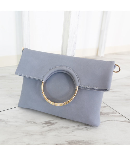 classicalelf（クラシカルエルフ）の「リングハンドル3wayバッグ スエードクラッチ＆ショルダーバッグ（無地）（ショルダーバッグ・レディース・ブラック/グレー/レッド/ブラウン系その他/マスタード/ベージュ/ブルーグレー/ライトベージュ・FREE）」の4枚目の写真
