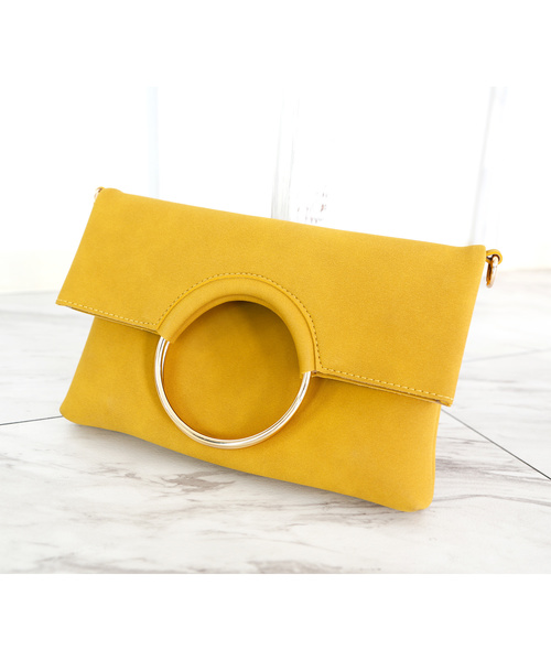 classicalelf（クラシカルエルフ）の「リングハンドル3wayバッグ スエードクラッチ＆ショルダーバッグ（無地）（ショルダーバッグ・レディース・ブラック/グレー/レッド/ブラウン系その他/マスタード/ベージュ/ブルーグレー/ライトベージュ・FREE）」の7枚目の写真