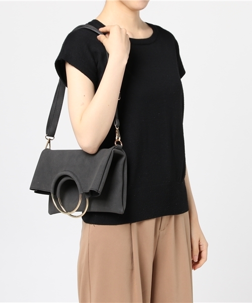 classicalelf（クラシカルエルフ）の「リングハンドル3wayバッグ スエードクラッチ＆ショルダーバッグ（無地）（ショルダーバッグ・レディース・ブラック/グレー/レッド/ブラウン系その他/マスタード/ベージュ/ブルーグレー/ライトベージュ・FREE）」の17枚目の写真