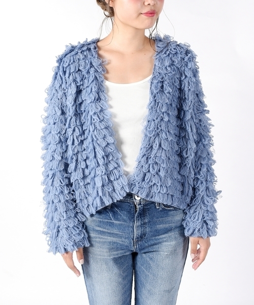 Khaju : クロシェループニットカーディガン Khaju（カージュ）の「Khaju:クロシェループニットカーディガン