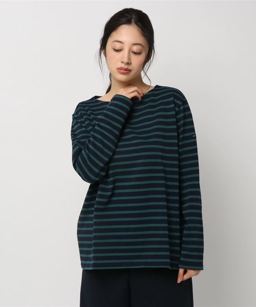 GeeRA(ジーラ)の「素材とシルエットにこだわったボーダーTシャツ(Tシャツ/カットソー・レディース・ブラック×ホワイト/ホワイト×ブラック/グリーン系その他/ネイビー・S/LL/L/M/XX-LARGE/SMALL/MEDIUM/LARGE/X-LARGE)」の12枚目の写真
