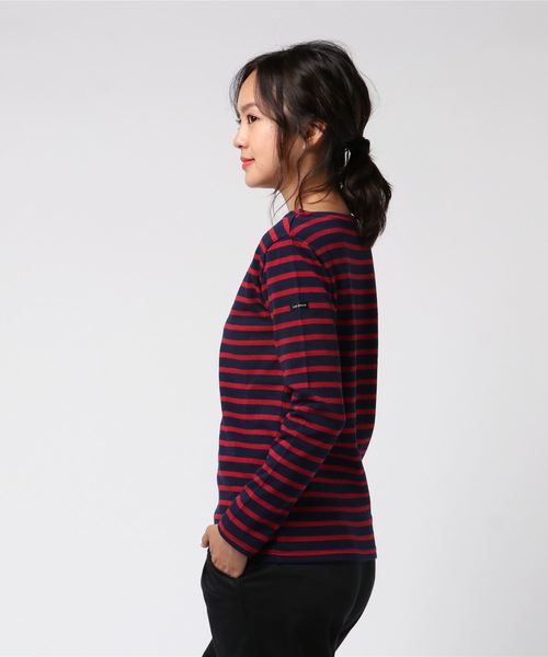 GeeRA(ジーラ)の「素材とシルエットにこだわったボーダーTシャツ(Tシャツ/カットソー・レディース・ブラック×ホワイト/ホワイト×ブラック/グリーン系その他/ネイビー・S/LL/L/M/XX-LARGE/SMALL/MEDIUM/LARGE/X-LARGE)」の9枚目の写真
