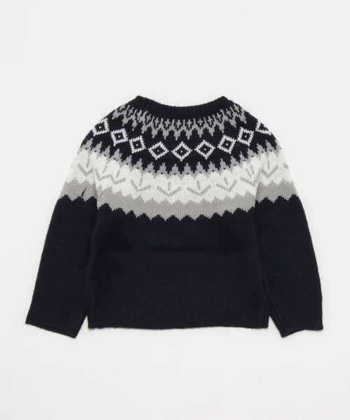 KOBE LETTUCE（コウベレタス）の「★キッズ★ノルディック柄ミドルゲージニットトップス（ニット/セーター・キッズ・アイボリー/キャメル/ネイビー・100/120/110/90）」の4枚目の写真