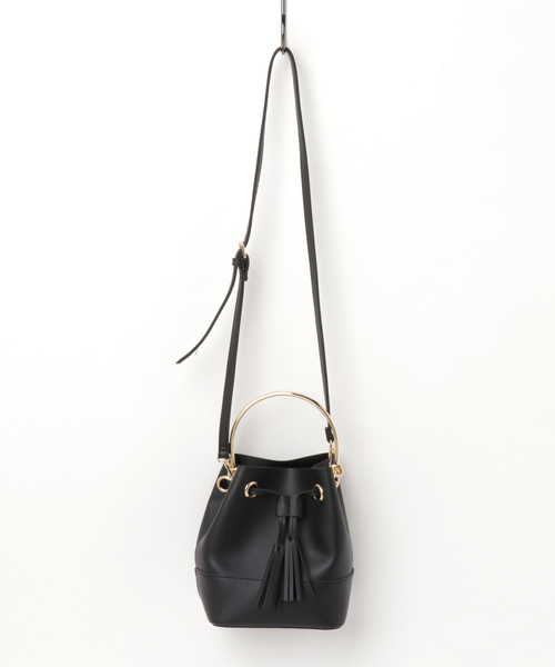 N.（N. Natural Beauty Basic）（エヌエヌナチュラルビューティーベーシック）の「メタルハンドル巾着ミニショルダーバック（トートバッグ・レディース・ブラック/ホワイト/イエロー/ピンク・ﾌﾘ-）」の2枚目の写真