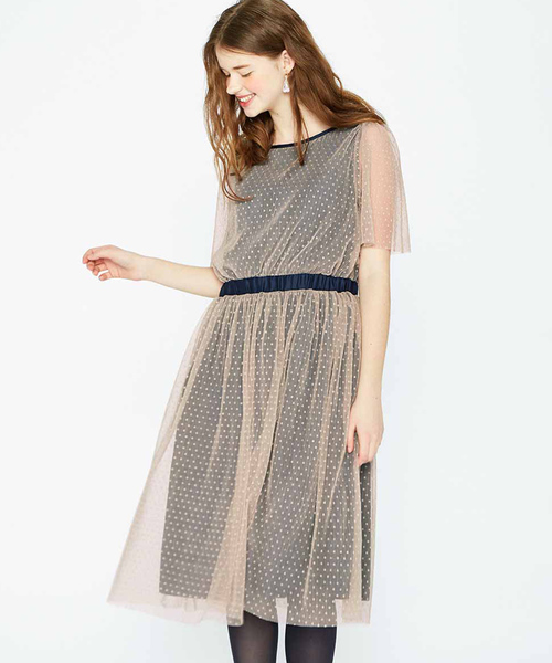 セール ドットチュールのゆらゆらプリーツワンピース ドレス シロップ シロップ のファッション通販 Zozotown