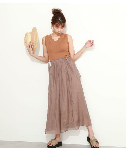 FREE'S MART（フリーズマート）の「サスペンダー付きマキシスカート（スカート・レディース・ブラック/ブラウン/イエロー・FREE）」の2枚目の写真