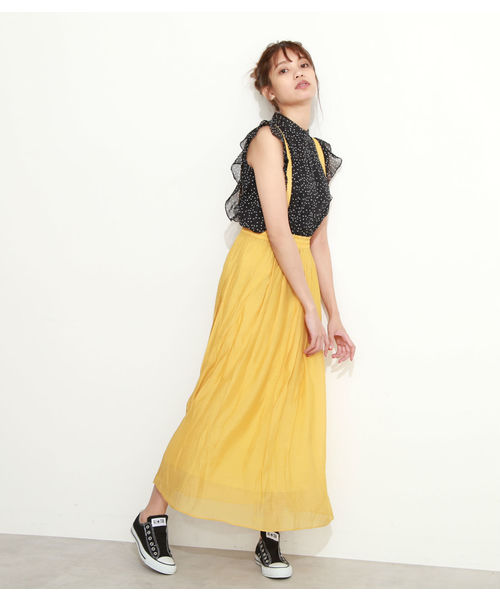 FREE'S MART（フリーズマート）の「サスペンダー付きマキシスカート（スカート・レディース・ブラック/ブラウン/イエロー・FREE）」の19枚目の写真