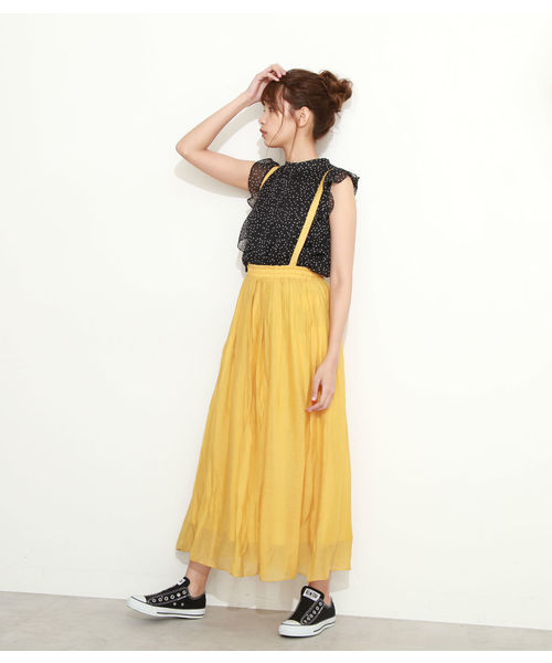 FREE'S MART（フリーズマート）の「サスペンダー付きマキシスカート（スカート・レディース・ブラック/ブラウン/イエロー・FREE）」の17枚目の写真