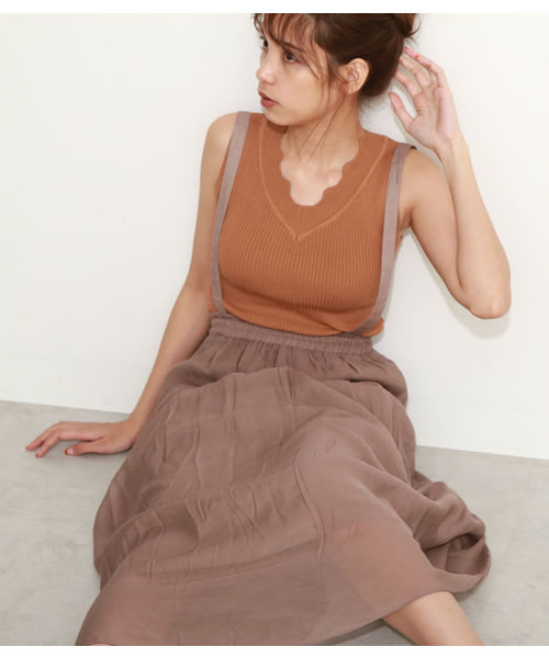 FREE'S MART（フリーズマート）の「サスペンダー付きマキシスカート（スカート・レディース・ブラック/ブラウン/イエロー・FREE）」の7枚目の写真