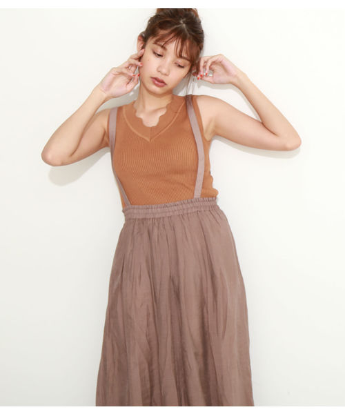 FREE'S MART（フリーズマート）の「サスペンダー付きマキシスカート（スカート・レディース・ブラック/ブラウン/イエロー・FREE）」の11枚目の写真