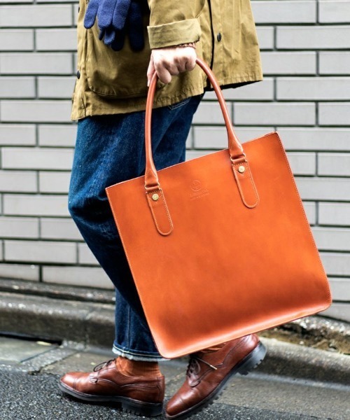 GLENROYAL（グレンロイヤル）の「【GLENROYAL/グレンロイヤル】2 HANDLE TOTE BAG/レザートートバッグ（トートバッグ・メンズ・グレー/ダークブラウン/ライトブラウン/ダークブルー/ブラック・00）」の20枚目の写真