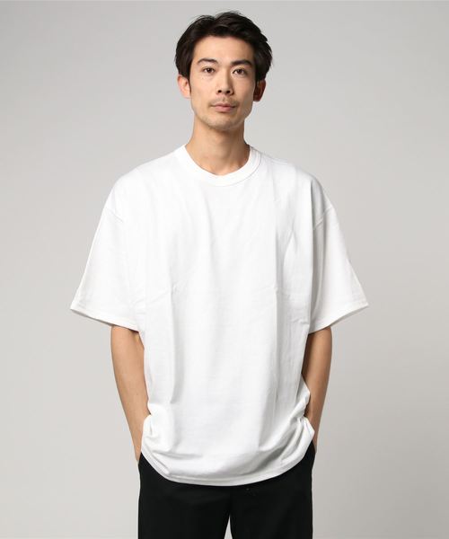 Champion(チャンピオン)の「Champion/チャンピオン 7oz HERITGE JERSY TEE(Tシャツ/カットソー・メンズ・ホワイト/ブラック/杢グレー/ネイビー・MEDIUM/LARGE/X-LARGE)」の2枚目の写真