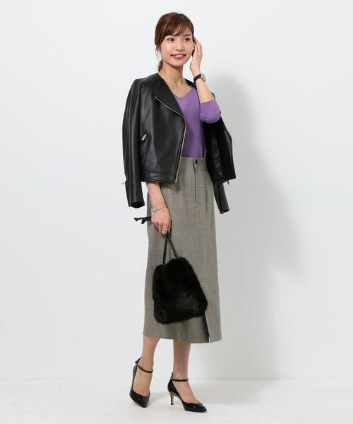 green label relaxing（グリーンレーベルリラクシング）の「KFC F/FUR キンチャク 2WAYバッグ（ショルダーバッグ・レディース・ブラック/パープル/レッド/ベージュ/ライトグレー/モカ/ピンク・FREE）」の9枚目の写真