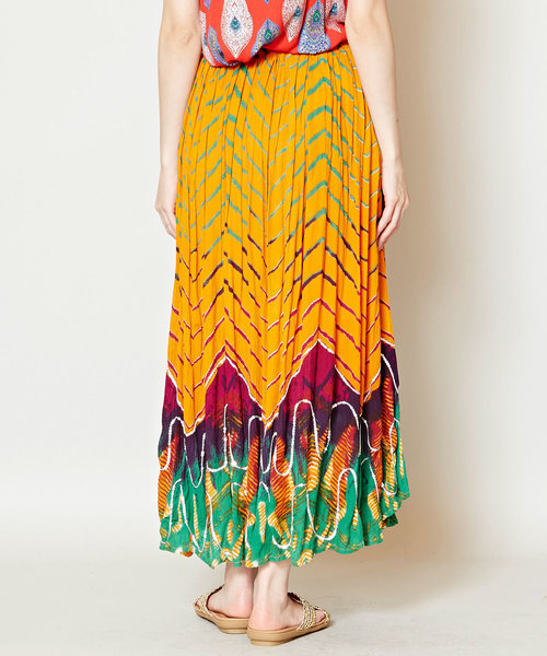 チャイハネ（チャイハネ）の「【チャイハネ】yul タイダイ風プリントスパンコール刺繍ロングスカート（スカート・レディース・ブラック/ブルー/ピンク/イエロー・FREE）」の10枚目の写真