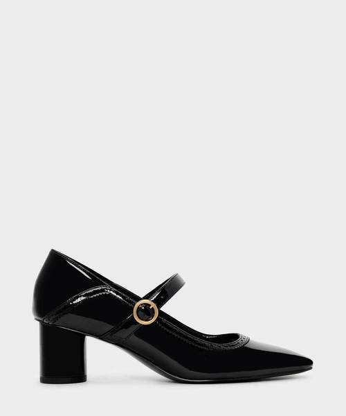 CHARLES & KEITH(チャールズ & キース)の「ブロウグディテールメリージェーン / BROGUE DETAIL MARY JANES(ローファー・レディース・ブラック/マスタード・22.5cm/23cm/23.5cm/24.5cm/25cm)」の1枚目の写真