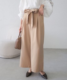 andme | ワイドパンツ ウエストリボン付き ロングパンツ(スラックス)