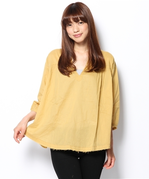 JOURNAL STANDARD relume(ジャーナルスタンダード レリューム)の「コットンボイル スタンドカラーブラウス(シャツ/ブラウス・レディース・ホワイト/マスタード/ブラック系その他/レッド系その他・FREE)」の4枚目の写真