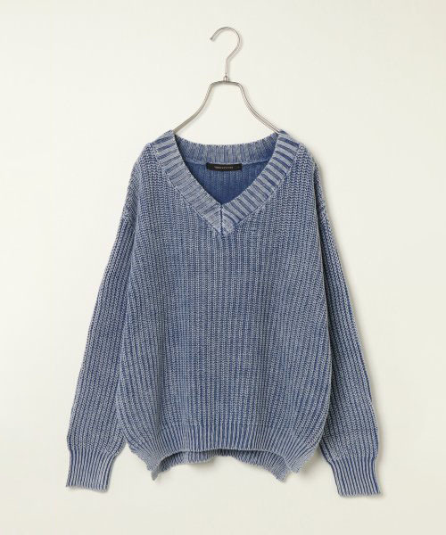 VENCEEXCHANGE（ヴァンスエクスチェンジ）の「ストーンウォッシュニット（ニット/セーター・レディース・ブラック/ブラウン/オフホワイト/ブルー・M）」の4枚目の写真