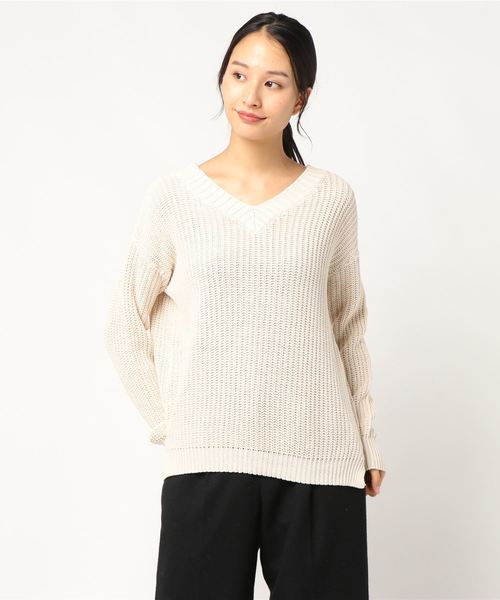 VENCEEXCHANGE（ヴァンスエクスチェンジ）の「ストーンウォッシュニット（ニット/セーター・レディース・ブラック/ブラウン/オフホワイト/ブルー・M）」の13枚目の写真