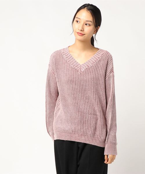 VENCEEXCHANGE（ヴァンスエクスチェンジ）の「ストーンウォッシュニット（ニット/セーター・レディース・ブラック/ブラウン/オフホワイト/ブルー・M）」の11枚目の写真