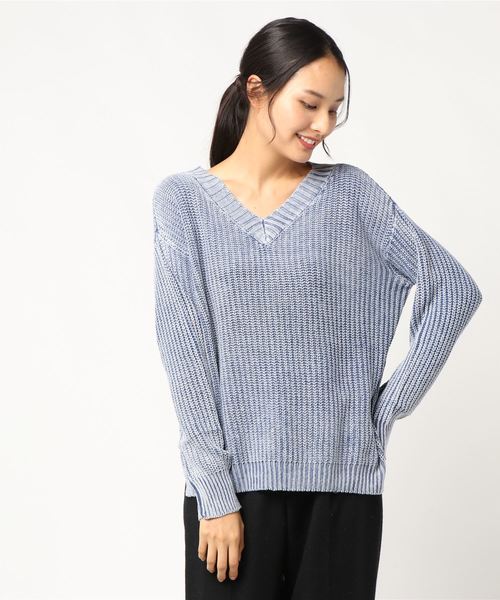 VENCEEXCHANGE（ヴァンスエクスチェンジ）の「ストーンウォッシュニット（ニット/セーター・レディース・ブラック/ブラウン/オフホワイト/ブルー・M）」の10枚目の写真