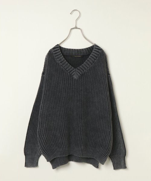VENCEEXCHANGE（ヴァンスエクスチェンジ）の「ストーンウォッシュニット（ニット/セーター・レディース・ブラック/ブラウン/オフホワイト/ブルー・M）」の9枚目の写真