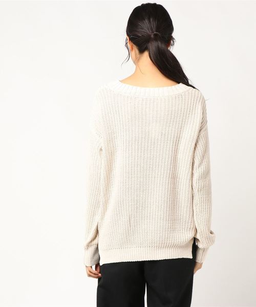 VENCEEXCHANGE（ヴァンスエクスチェンジ）の「ストーンウォッシュニット（ニット/セーター・レディース・ブラック/ブラウン/オフホワイト/ブルー・M）」の6枚目の写真