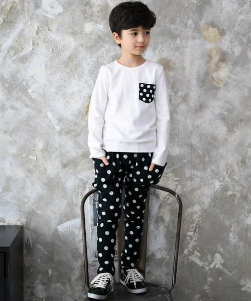 Bee des Bee(ビーデスビー)の「スウェット サルエル テーパードパンツ(スウェットパンツ・キッズ・ブラック系その他2/ストライプ/ドット/チェック/ブラック系その他/ホワイト×グレー/ブラック系その他6/ブラック系その他4/その他/ブラック系その他5/ブルー系その他/ネイビー/グレー/ブラック系その他3/ワインレッド/ブラック・110cm/120cm/140cm/130cm/100cm/90cm)」の15枚目の写真